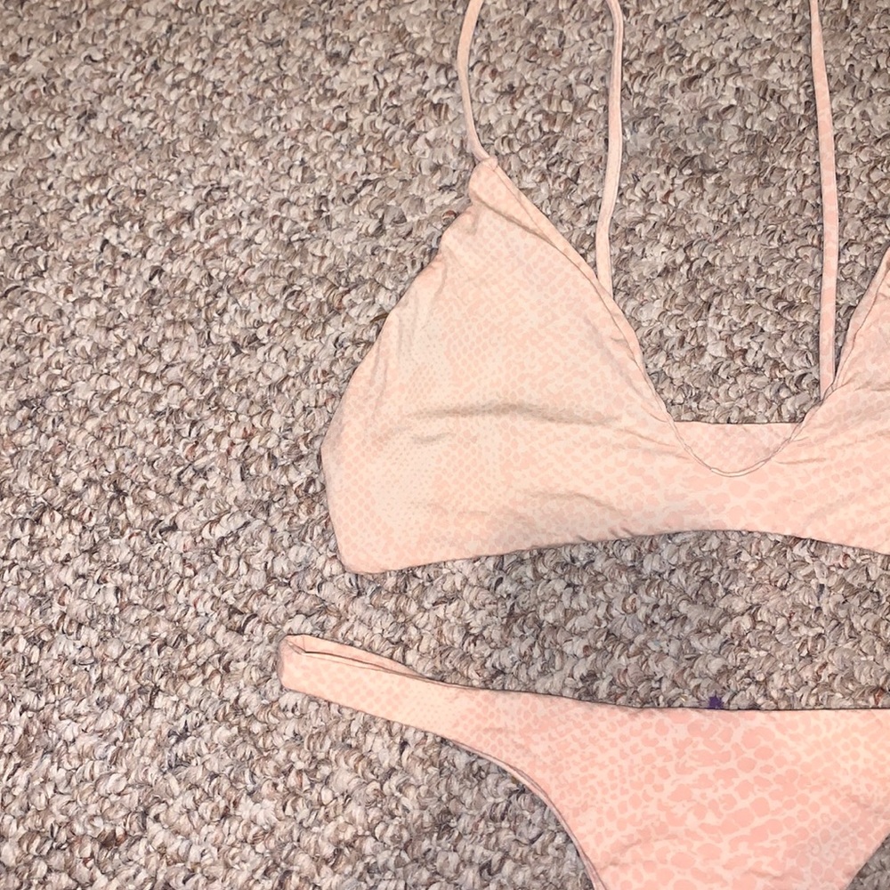 ACACIA - set in light pink snake skin; XL top | L bottoms